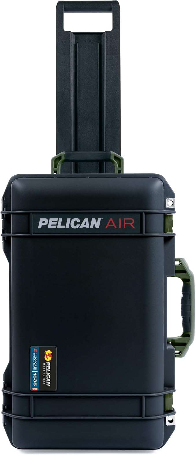 Black Pelican Air 1535 Carry-on Case - with TrekPak Divider System & Mesh Lid Organizer - OD Green Handles & Latches. - Image 2