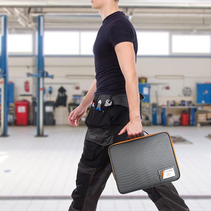 Extra Large Hard Tool Battery Carrying Case fits for Dewalt/Milwaukee/Makita 20V/60V/12V/18VBattery & Charger, Portable Power Tool Box Storage Bag with Adjustable Dividers for Accessories Organizer - Image 5