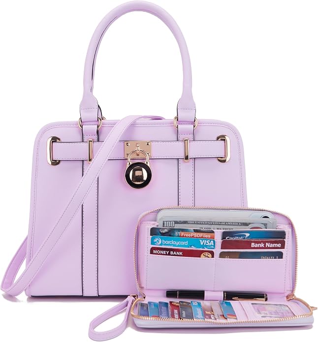 Qiyuer Structured Satchel Tote Handbags Set Women Purses with RFID Wallet | Premium, Sturdy, Spacious, Chic for Daily & Work, Vegan PU Leather, Multi-way Carry, Large Capacity RFID Wallet, Ideal Gift - Image 7