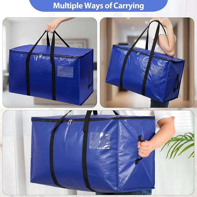 Moving Bags 4pcs Waterproof Moving Bags Large Travel Duffel Bags with Reinforced Handles, Clothes Organizer for Clothes Storage and Blankets for Moving and Traveling Bags 72L - Image 5