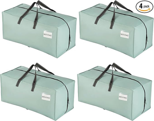 VENO 4 Pack Heavy Duty Moving Bags with Backpack Straps, Zippers & Handles, Extra Large Packing Bags for College Dorm Essentials, Moving Supplies Alternative to Cardboard Moving Boxes by Veno