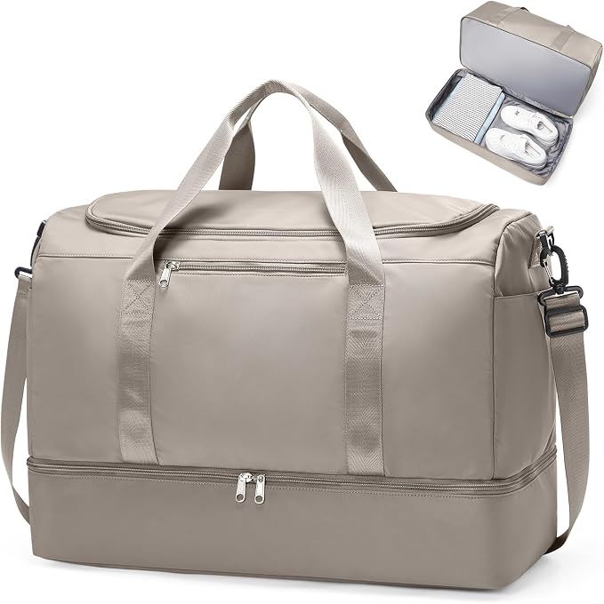 Extra Large Travel Duffle Bag, Carry-On Weekender Bags for Women Travel | Overnight Weekend Bag with Shoes Compartment for Travel Business Trips Sport Hospital by SYCNB
