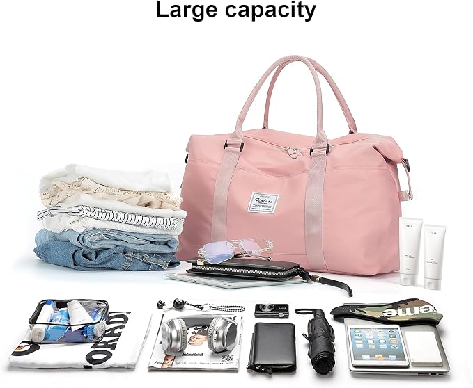 Travel Duffel Bag, Carry On Overnight Weekender Bags for Women | Travel Bag with Wet Pocket & Trolley Sleeve, For Spirit Airlines 18x14x8 Personal Item Bag - Image 3