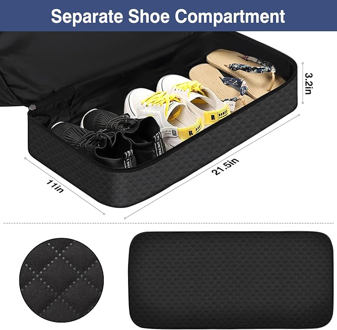 ITIEZY Weekender Overnight Bag for Women - Large Travel Duffel Bag with Shoe Compartment, Gym Duffel Bag Hospital Bag Carry On Tote Bags for Airplanes with Crossbody Bag Toiletry Bag 3Pcs Set - Image 3