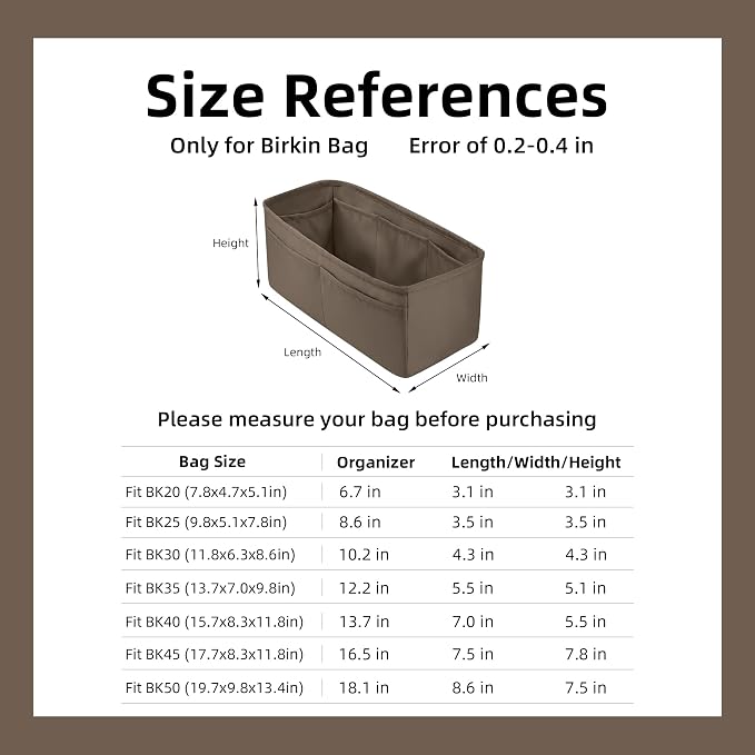 DGAZ Silk Purse Organizer Insert for Birkin Bag(Etoupe grey, BK30) | Soft and Lightweight,Perfect Fit,Multi-pocket Storage,Bag Protector,Luxury Bag Care,Handmade,for Smooth Bag Organizer - Image 2