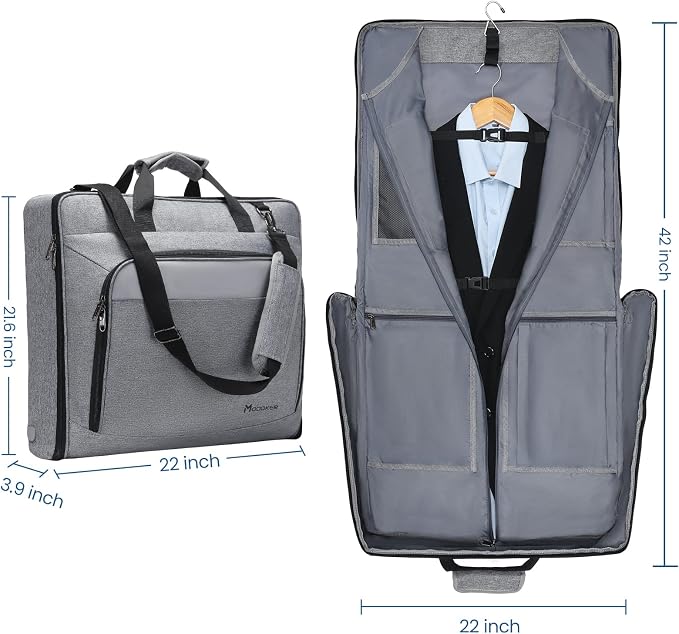 Modoker Carry On Garment Bags for Travel Hanging Clothes Suit Bag Luggage Organizer, Foldable Suit Carrier Gift for Men Women - Image 5