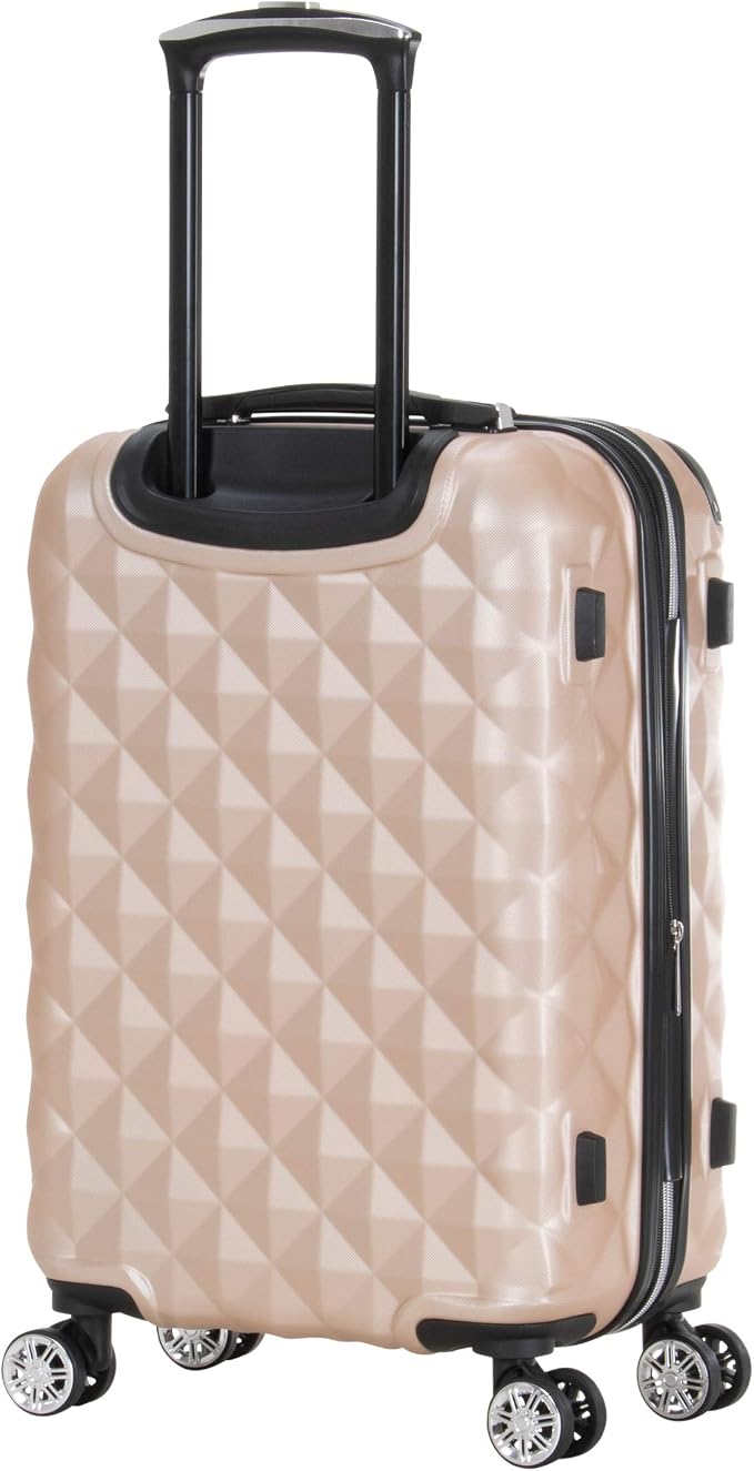 Kenneth Cole REACTION Diamond Tower Collection Lightweight Hardside Expandable 8-Wheel Spinner Travel Luggage, Rose Gold, 20-Inch Carry On - Image 5