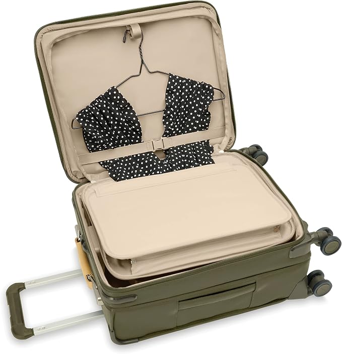 Briggs & Riley 21" Global Carry On Expandable Spinner - Luggage for International Travel, Suitcases with Wheels, Softside Rolling Bag for Men & Women, Self-Repairing Zipper- Baseline Collection, Olive - Image 15