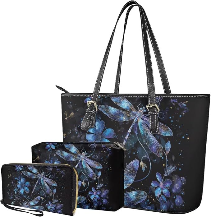 Women Purse Handbags Wallet Sets Leather Shoulder Tote Bag for Women,Top Handle Purse with Wrist Wallet Bag - Image 5