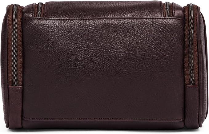 Leatherology Premium Espresso Small Hanging Toiletry Kit – Compact Leather Travel Organizer with Interior Zip Pockets, Mesh Pouches & Hanger | Full-Grain Leather Toiletry Bag for Men & Women - Image 4