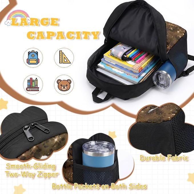 GIFTPUZZ 4 in 1 Hunting Camo Fish American Flag Kids Backpack Set | Patriotic School Bookbag with Lunch Box for Elementary Boys, Zippered Pencil Pouch, Water Bottle Holder, Travel, Ages 6-8 - Image 3