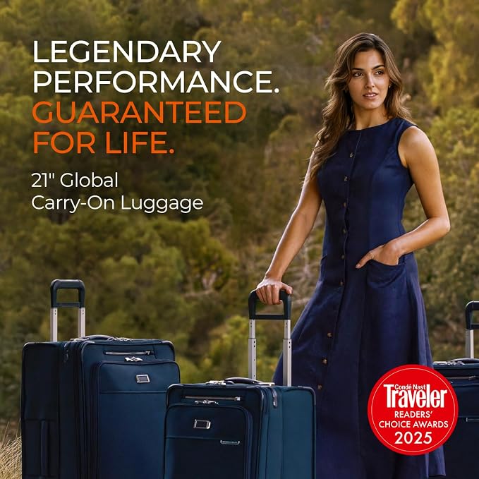 Briggs & Riley 21" Global Carry On Expandable Spinner - Luggage for International Travel, Suitcases with Wheels, Softside Rolling Bag for Men & Women, Self-Repairing Zipper - Baseline Collection, Plum - Image 2