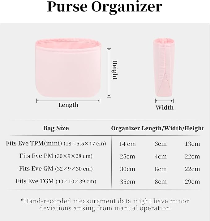 Purse Organizer Insert for Luxury Bag - Satin & Lightweight Fabric with Inside Pockets, Portable for Commute, Travel, Shopping, and Evening, Multicolor Options, Fits Evelyne 33 GM(Pink, GM) - Image 9
