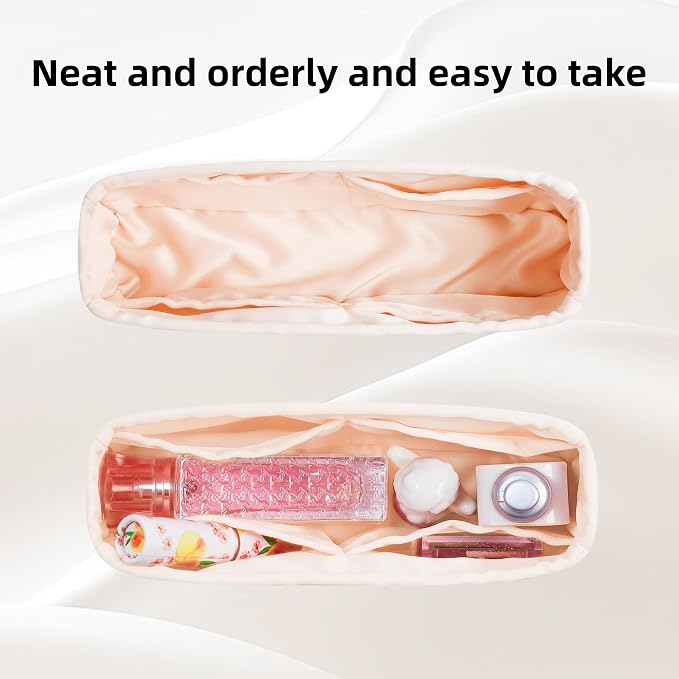 DGAZ Silk Purse Organizer Insert for Lady-Dior Bag(Rose dragee,Mini) | Soft and Lightweight,Perfect Fit,Multi-pocket Storage,Bag Protector,Luxury Bag Care,Handmade,for Smooth Bag Organizer - Image 5