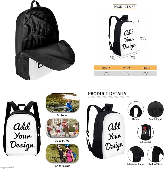GIFTPUZZ Custom Deer Backpack 17 Inch Set Boys 6-8 | Personalized Name, 4-in-1 School Set, Lightweight Bookbag, Adjustable Straps, Lunch Box - Image 5
