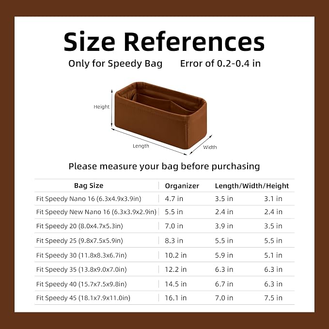 DGAZ Silk Purse Organizer Insert Fits LV Speedy 16/20/25/30/35/45 bags，Silky Smooth Bag Organizer，Luxury Handbag & Tote Shaper（Gold，New nano 16） - Image 7