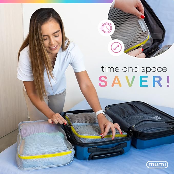 MUMI Packing Cubes for Travel - 5 Set Luggage Organizer Bags, Purple | Travel organizer bags for suitcases, carry on and backpack; holds clothes, kids items and accessories - Image 4
