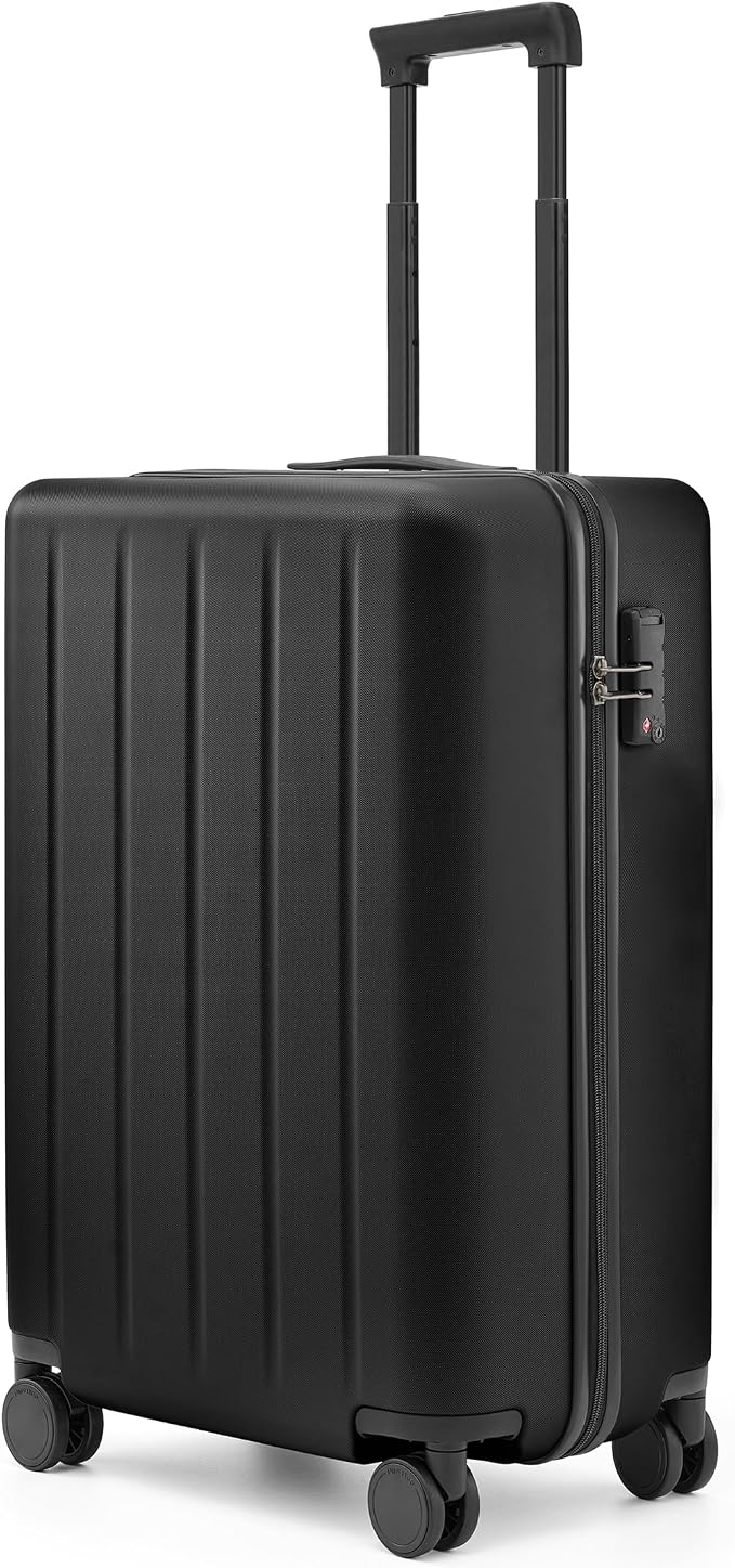 NINETYGO Carry On Suitcase, 20 Inch Carry-On Luggage with Double Spinner Wheels, Dry Wet Separate, PC Hard Case Suitcase, Lightweight Travel Luggage, TSA Approved (Black, Danube) by NINETYGO