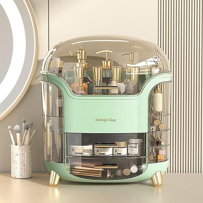 Omeily Upgrade Large Makeup Organizer Countertop Vanity Organizer Cosmetic Organizer Makeup Storage Box Bathroom Counter Organizer Perfume Skincare Organizers Gift Women Clear Design Easy Visibility - Image 7