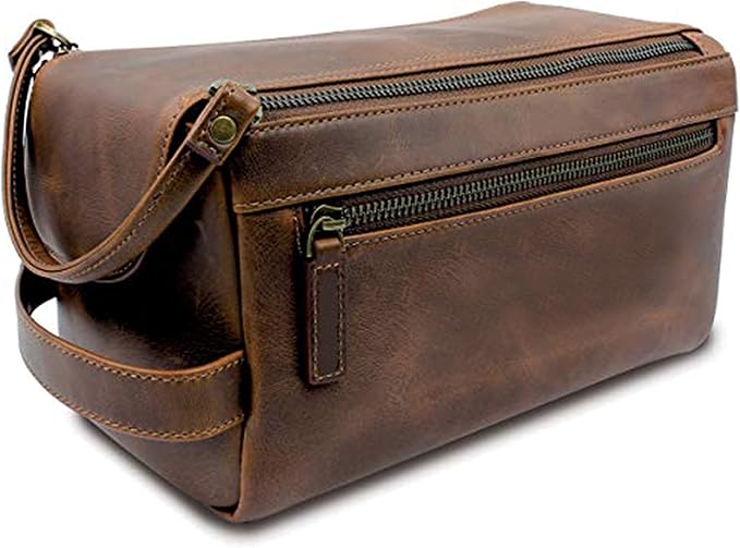 cuero LEATHER DUFFEL WITH TOILETRY BAG TRVELLING COMPLETE COMBO WITH NICE TOILETRY AND GREAT DUFFEL - Image 6