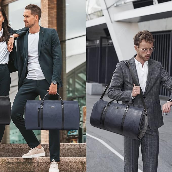 Garment Bags for Travel, 45L Carry-On Convertible Duffle with Strap | 2-in-1 hanging suit bag converts to duffel, shoe compartment, waterproof PU leather, wrinkle-free, detachable strap - Image 6