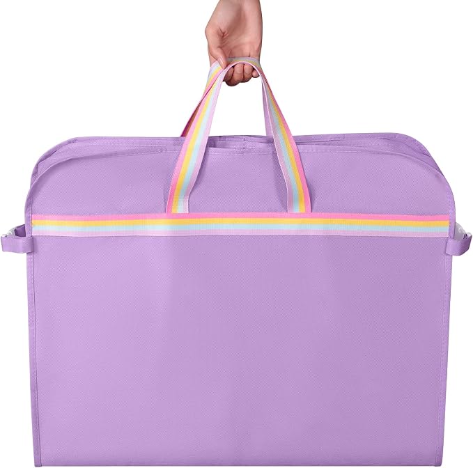 LOVEGRASS Kids Garment Bags for Dance Costumes, 40" Dance Costume Garment Bag for Dance Competition with Multi Pockets and Rainbow Handles Perfect for Dance Recitals and Practice, Purple - Image 4