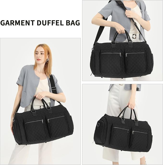 seyfocnia Convertible Carry on Garment Bag for Women, Garment Bags for Travel with Shoe Pouch 2 in 1 Hanging Suitcase Suit Bag for Women Travel Duffle Bag Garment Bag - Image 6