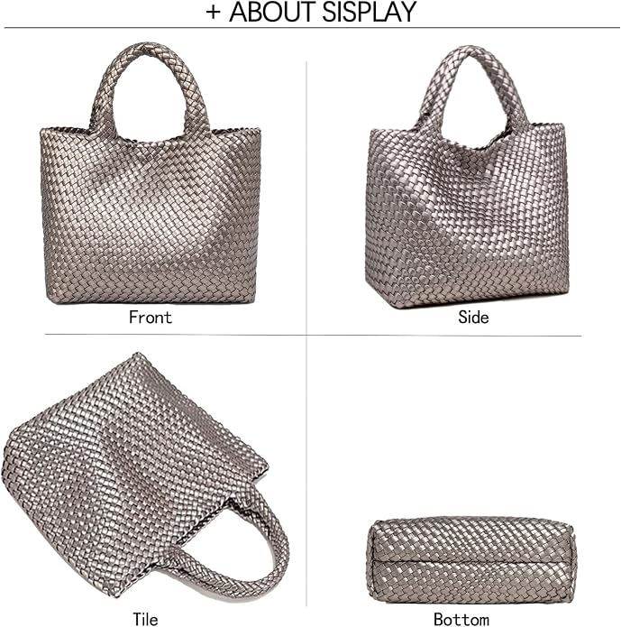 JINMANXUE Fashion Woven Bag Shopper Bag Travel Handbags and Purses Women Tote Bag Large Capacity Shoulder Bags - Image 7