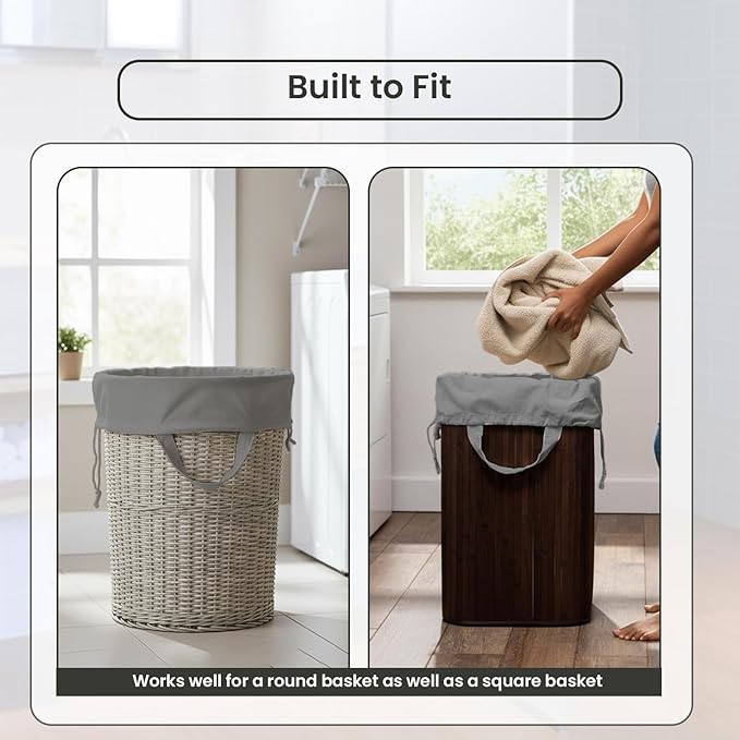 LFH Home Cotton Rich Large Laundry Bag with Handle, Heavy Duty Drawstring Closure Washable Laundry Bags, School Travel, Home, Hotel, College Dorm, Organizer Sack, Toys Clothes 28x40 (Pack 2)-Grey - Image 7
