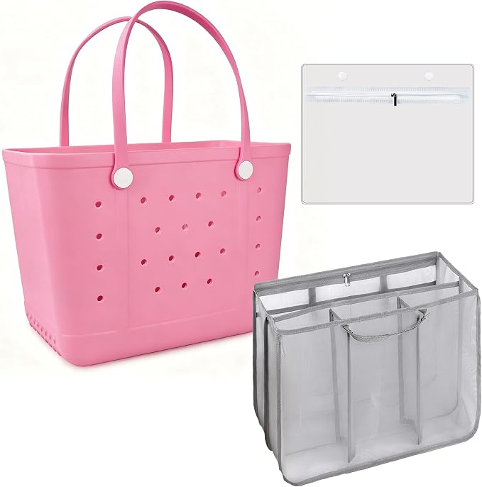 Juyeesm X Large Rubber Tote Bag for Boat, Beach, Pool-XL,18.9 * 13.8 * 8in | Oversized Rubber Beach Bags, Washable Beach Tote Bag, Durable Travel Bags for Work, Sport by Juyeesm