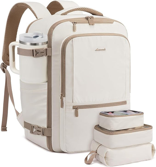 LOVEVOOK Travel Backpack for Women & Men, 50L Large Carry On Backpack Airline Approved, TSA Personal Item Weekender Bag, Water Resistant Laptop Backpacks with 3 Packing Cubes for Travel Essentials by LOVEVOOK