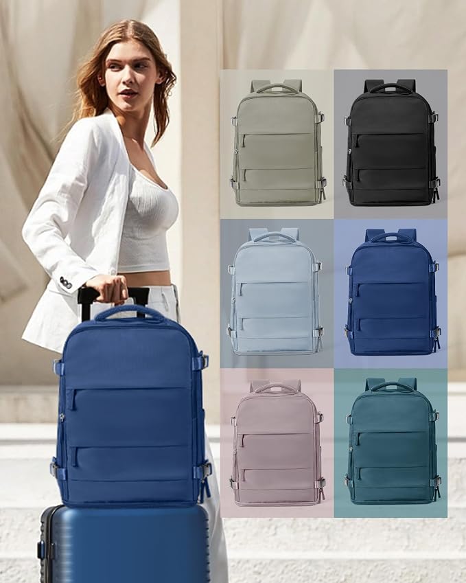 coowoz Travel Backpack for Women Man Carry On Backpack Mochila de Viaje Waterproof Teacher Personal Item Backpacks Travel Bag Essentials Rucksack Airplane Accessories Must Haves Royal Blue - Image 7