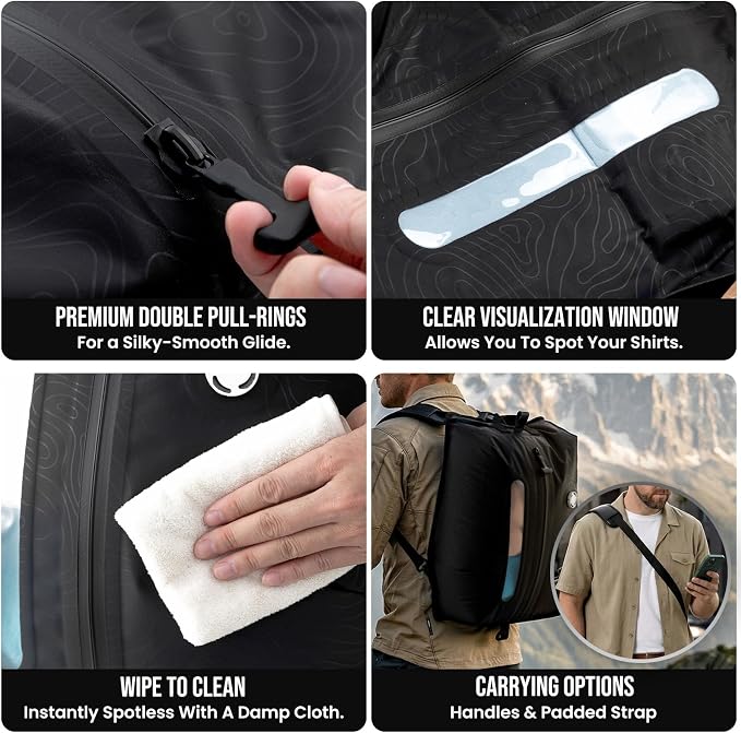 TAILI Travel Vacuum Compression Storage Bags with Wireless Pump -Vacuum Seal Bags (1Pack) for Travel Essentials, Space Saving, Wear-resistant & Waterproof Packing Cubes backpack for Clothing& Luggage - Image 6