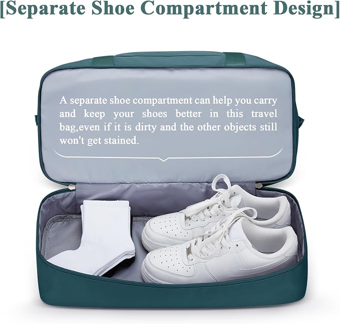 Travel Duffel Bag with Shoes Compartment,Weekender Bags for Women Travel | Overnight Carry-On Bag with Toiletry Bag, For Spirit Airlines 18x14x8 Personal Item Bag - Image 6