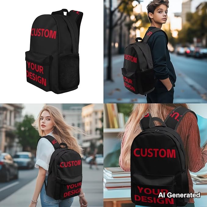 Personalized Backpacks for Girls School Bookbag with Lunch Box, Customized Backpack for Girls Boys Back to School Supplies Gifts, Custom Name Photo Kids Bookbag Set of 4 for Elementary - Image 4