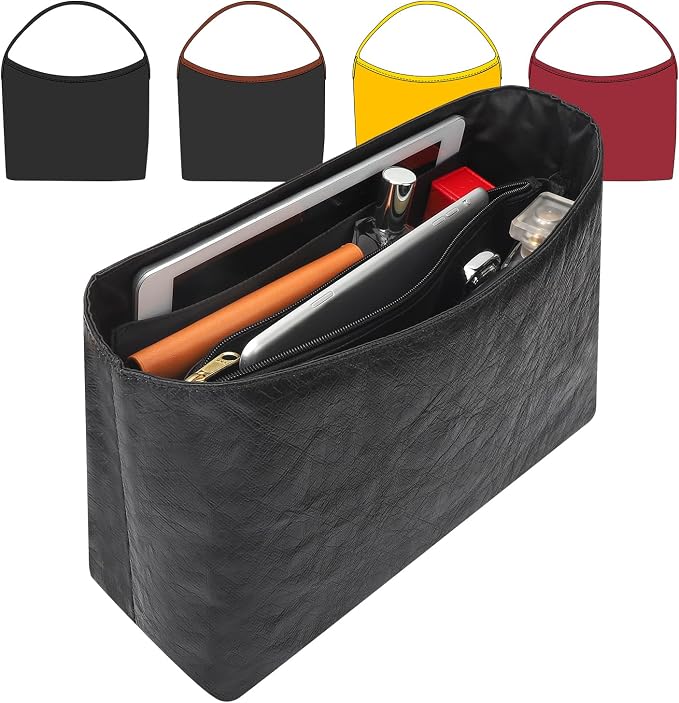 Tote Bag Organizer Insert Compatible with Geya Hobo Handbag, Dupont Paper Inner Purse Organizer Insert Makeup Liner Bag Shaper Black by CRAZYSMITH