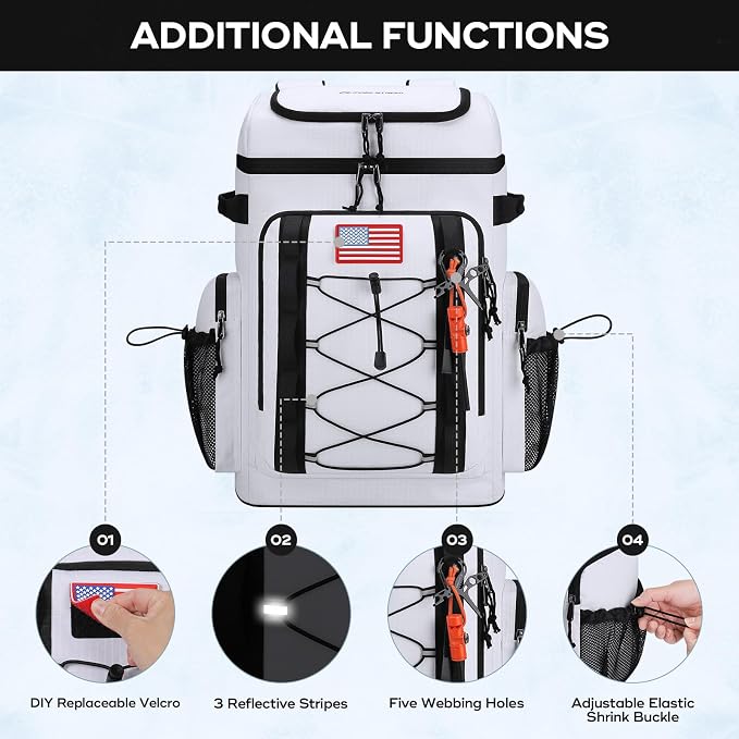 Maelstrom 35/50 Can Insulated Backpack Cooler, Leakproof Soft Lunch Ice Bag | Keeps Food Cold For 16h, Peva Liner, Durable Nylon, Ergonomic Padding. Perfect For Men, Women, Camping, Beach, Hiking, Travel - Image 5