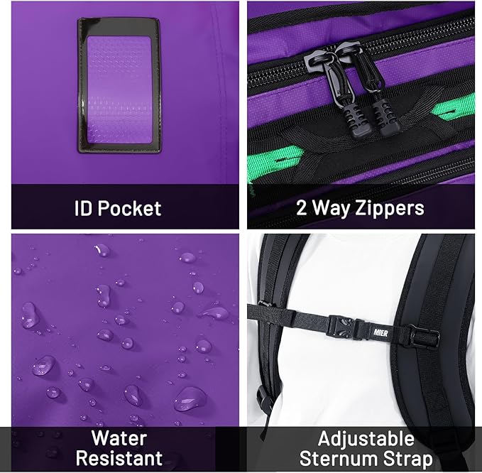 MIER Large Duffle Bag Backpack for Travel Camping Gym Sports, 45L/60L/90L | Water Resistant, Convertible Duffel, Detachable Backpack Straps, Shoe Compartment, Heavy-Duty Tarpaulin, 3 Sizes - Image 4