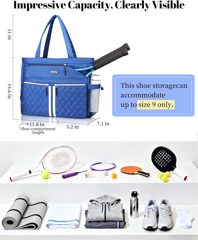 Tennis Bags for Women, Tennis Bag Holds 2 Rackets, Gym Bags with Ventilated Shoe Compartment, Suitable for Pickleball Tennis Badminton - Image 4