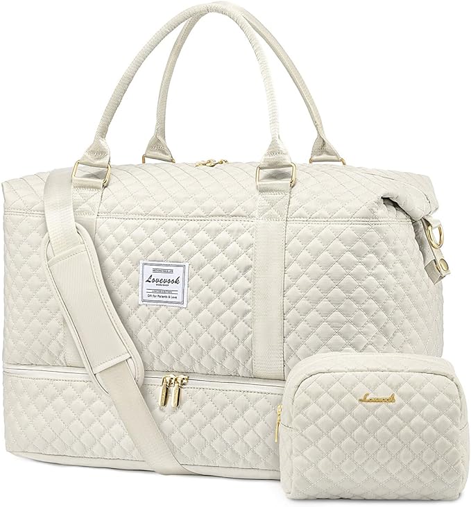 LOVEVOOK Travel Duffle Bag,Weekender Bags for Women with Shoe Compartment，Carry on Overnight Bag with Toiletry Bag,Gym Duffel Bag with Wet Pocket, Hospital Bags for Labor and Delivery by LOVEVOOK
