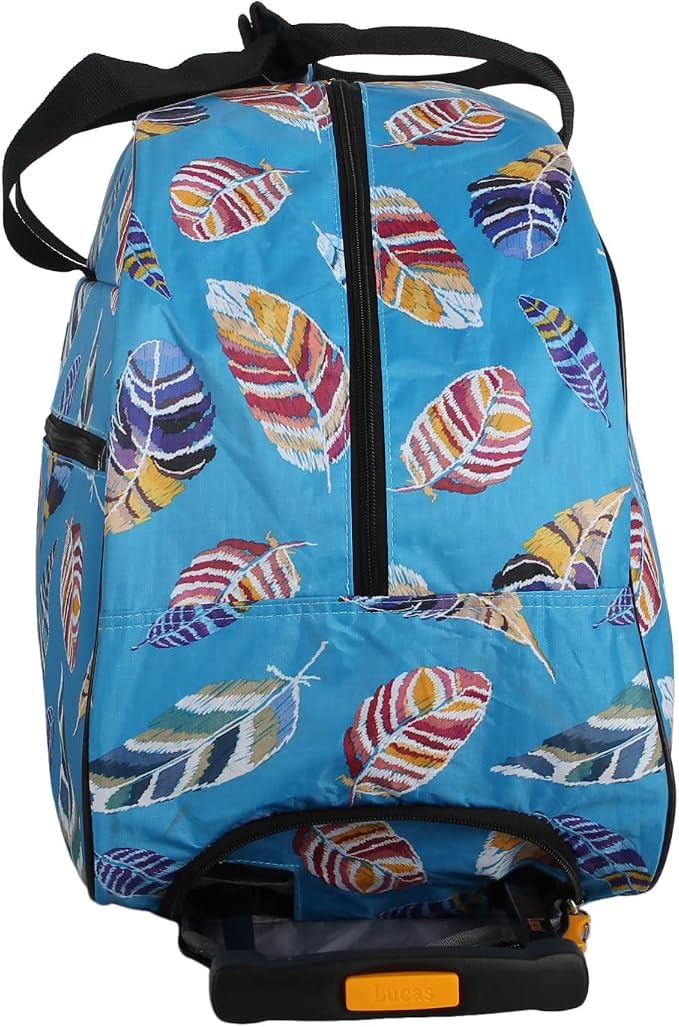 LUCAS Designer Carry On Luggage Collection - Lightweight Pattern 22 Inch Duffel Bag- Weekender Overnight Business Travel Suitcase with 2- Rolling Spinner Wheels (IN FLIGHT TURQUOISE, 22in) - Image 4