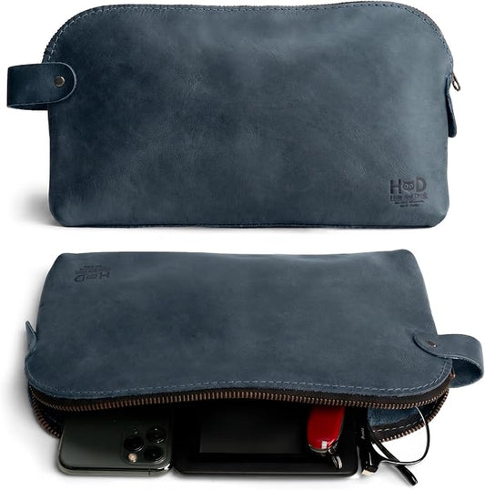 Hide & Drink, Large Rustic All Purpose Utility Bag for Cords & Chargers, Travel Bag, Multi-Purpose Bag, Full Grain Leather by HideDrink
