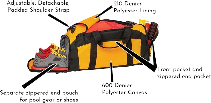 Personalized Sports Duffle Bag with Shoe Compartment (Football, Navy) - Image 3