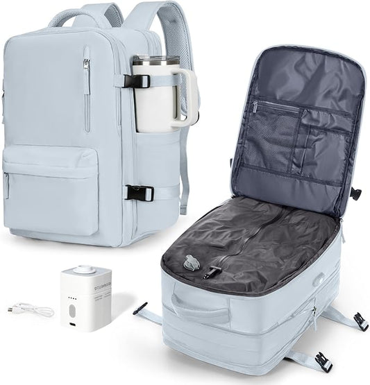 VGCUB Vacuum Backpack Travel with Pump, Vacuum Seal Compression Bags Laptop Backpack Personal Item by VGCUB