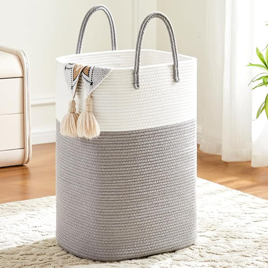 Artfeel Laundry Basket,Woven Cotton Rope Laundry Hamper,40L Versatile Storage for Dirty Clothes,Baby Toys,and Blankets in Bathroom, Nursery,and Living Room by Artfeel