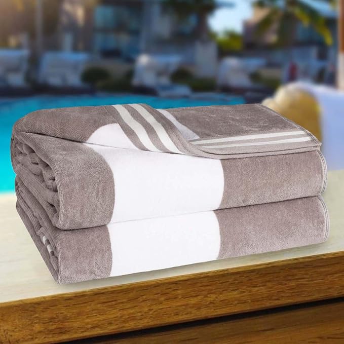 Superior Oversized Beach Towel, Light Grey (Set of 2) - Image 4