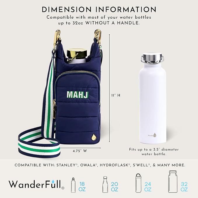 WanderFull® Original HydroBag®, Fits Up to 32 oz Water Bottle Holder with Strap, Gift for Women, Hands-Free Crossbody, Water Bottle Carrier Bag with Phone Pocket - Image 3