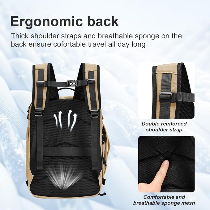Carry On Travel Backpack Flight Approved Laptop Backpack for Women Men | Personal Item Travel Bag, Casual Weekender Daypack with Wet Pocket for Business, Hiking - Image 8