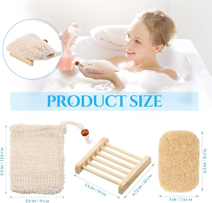 Yaomiao 72 Pcs Soap Saver Set Bulk Includes Wood Soap Dish, Saver Pads with Self Drain, Bar Holder Mesh Bag for Shower Bath Home Toilet Kitchen Hotel Restaurant(Wood Color) - Image 2