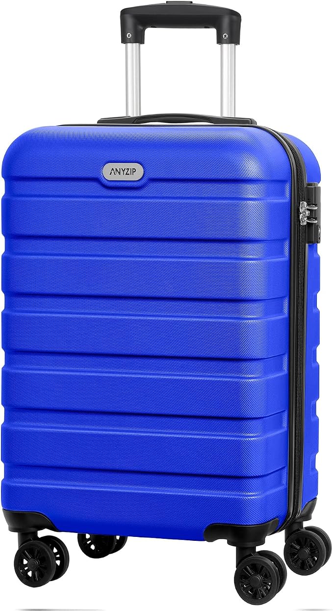 AnyZip Luggage PC ABS Hardside Lightweight Suitcase with 4 Universal Wheels TSA Lock Carry-On 20 Inch Blue by YourBestTravelChoice